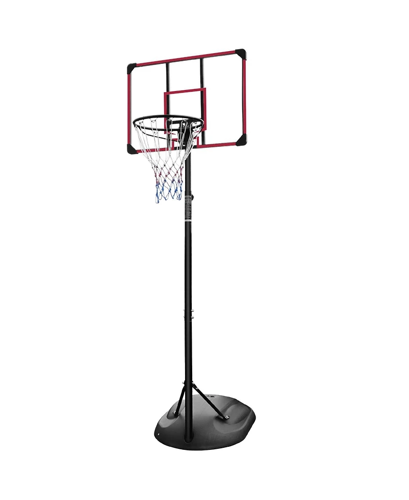 Portable Basketball Hoop System with 32-Inch Backboard, 7.5-9.2ft Height Adjustable Indoor Outdoor Basketball Goal Stand with Wheels