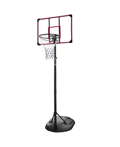 Portable Basketball Hoop System with 32-Inch Backboard, 7.5-9.2ft Height Adjustable Indoor Outdoor Basketball Goal Stand with Wheels