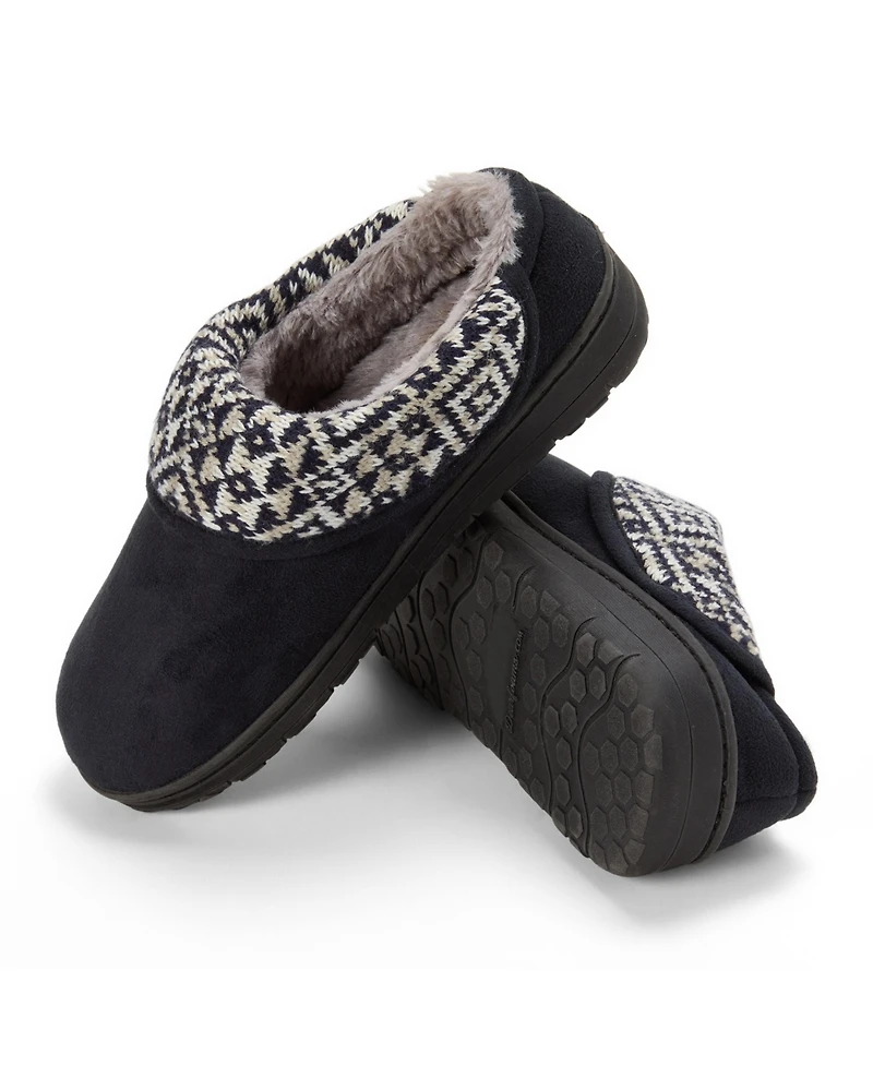 Dearfoams Women's Elsie Foldover Cuff Microsuede Clog Slipper