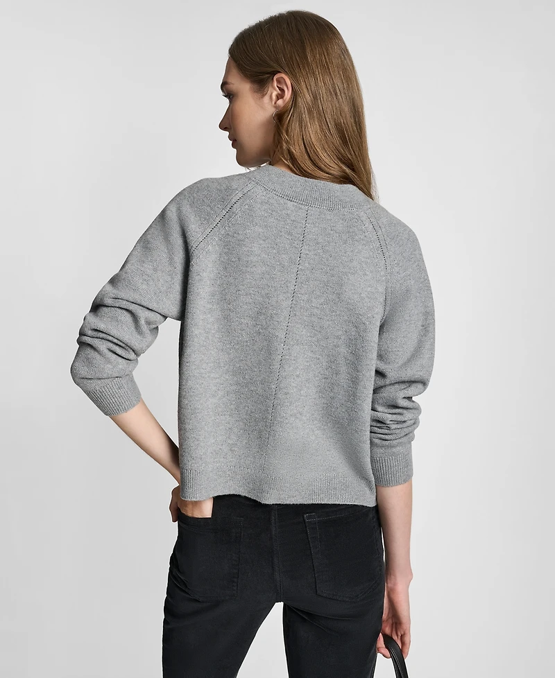 Dkny Jeans Women's Fashioned Raglan Long-Sleeve Cardigan Sweater