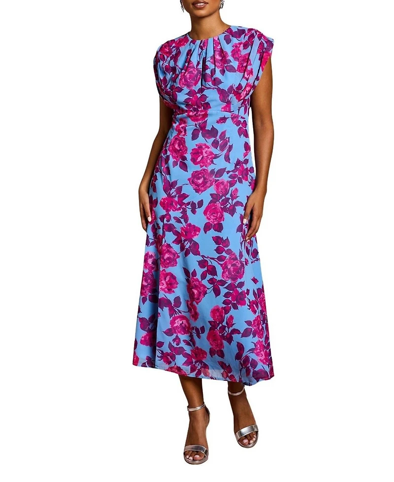 Coast Women's Short Sleeve Chiffon Midi Dress