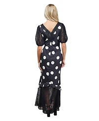 Oasis Women's Frill Detail Puff Sleeve Midi Dress