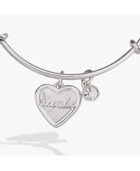 Alex and Ani Abuela Mother of Pearl Heart Bangle Bracelet Duo