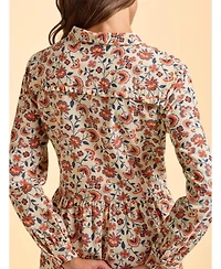 Brakeburn Women's Bella Long Sleeve Shirt Midi Dress