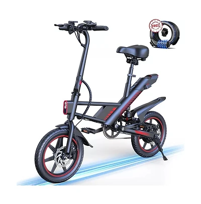 Everyfun 14" Folding Electric Bike for Adults: 700W Peak Motor, 36V/10AH Battery