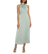 Oasis Women's Satin Halter Neck Midi Bridesmaid Dress