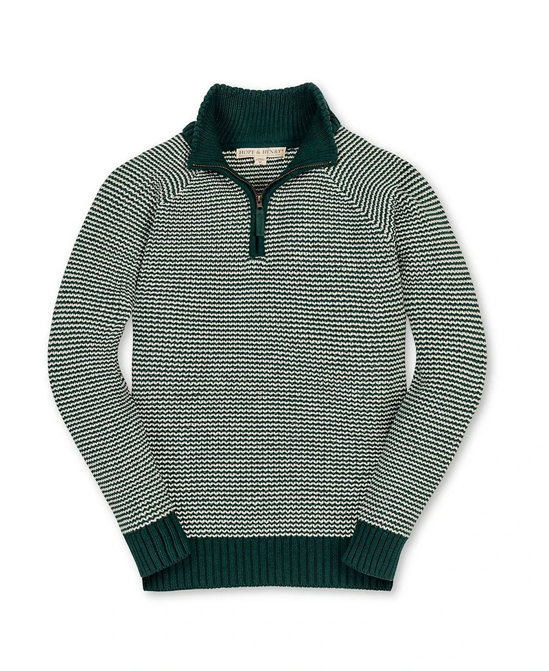 Hope & Henry Boys Organic Long Sleeve Half Zip Raglan Ski Sweater