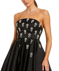 Mac Duggal Women's Crystal Embellished Strapless Satin A-Line Dress