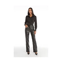 The Noli Shop Women's Paulina Silk Blouse - Gold