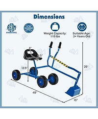 Sand Digger for Kids with 2-Handed Controls and Flexible Shovel
