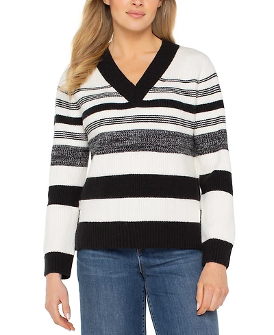 Liverpool Los Angeles Women's Long-Sleeve V-Neck Sweater