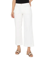 Liverpool Los Angeles Women's Mid-Rise Crop Wide-Leg Corduroy Pants