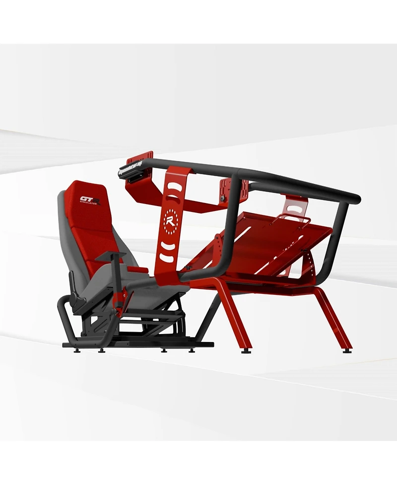 Gtr Simulator Gta Apex Racing Cockpit – Dual Gt/F1 Seating | Heavy-Duty Steel Frame | Adjustable Wheel & Pedal Mounts | Black Frame / Black-Red