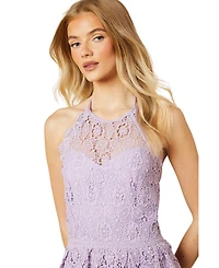 Oasis Women's Lace Detail Halterneck Midi Dress