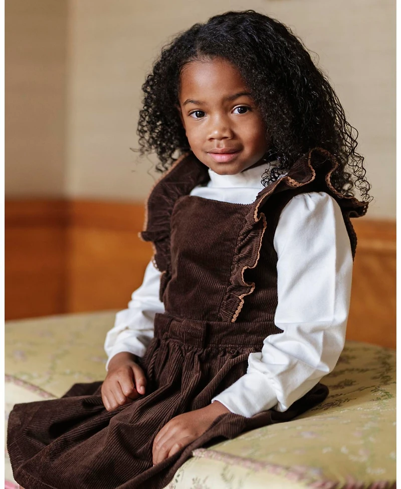 Hope & Henry Baby Girls Organic Corduroy Ruffle Jumper
