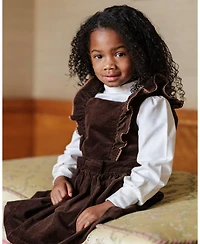 Hope & Henry Baby Girls Organic Corduroy Ruffle Jumper
