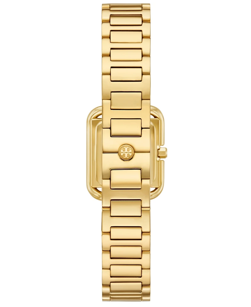 Tory Burch Women's The Kira Square Small Quartz Three-Hand Gold Stainless Steel, 19mm