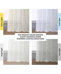 Half Price Drapes Florentina White Embroidered Geometric Sheer Curtain
