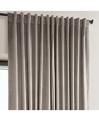 Half Price Drapes Library Taupe Extra Wide Signature Plush Velvet Hotel Blackout Curtain