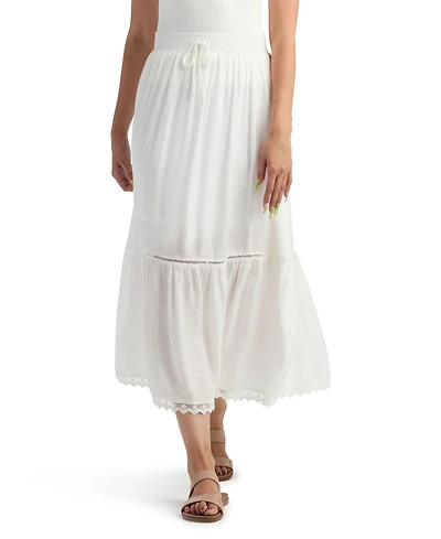 Bcx Juniors' Resort Solid Crinkle A-Line Skirt