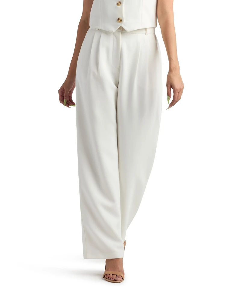 Bcx Juniors' Twill Pleated Wide Leg Pants