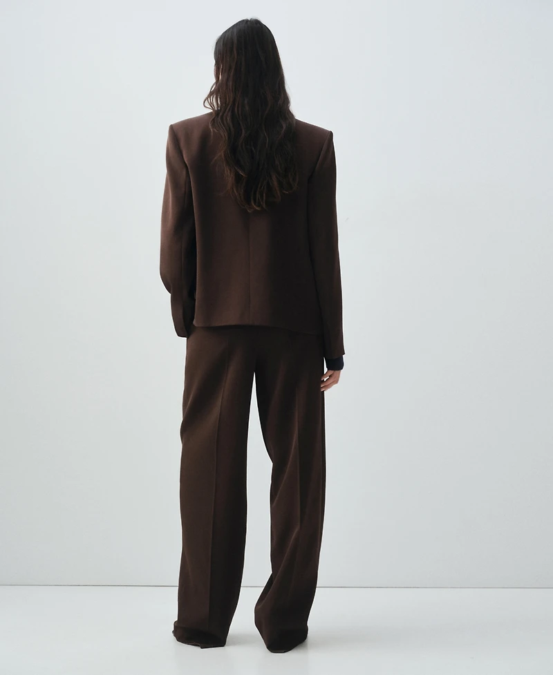 Mango Women's Pleated Straight-Leg Suit Pants
