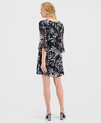 Connected Women's Chiffon Bell-Sleeve Dress