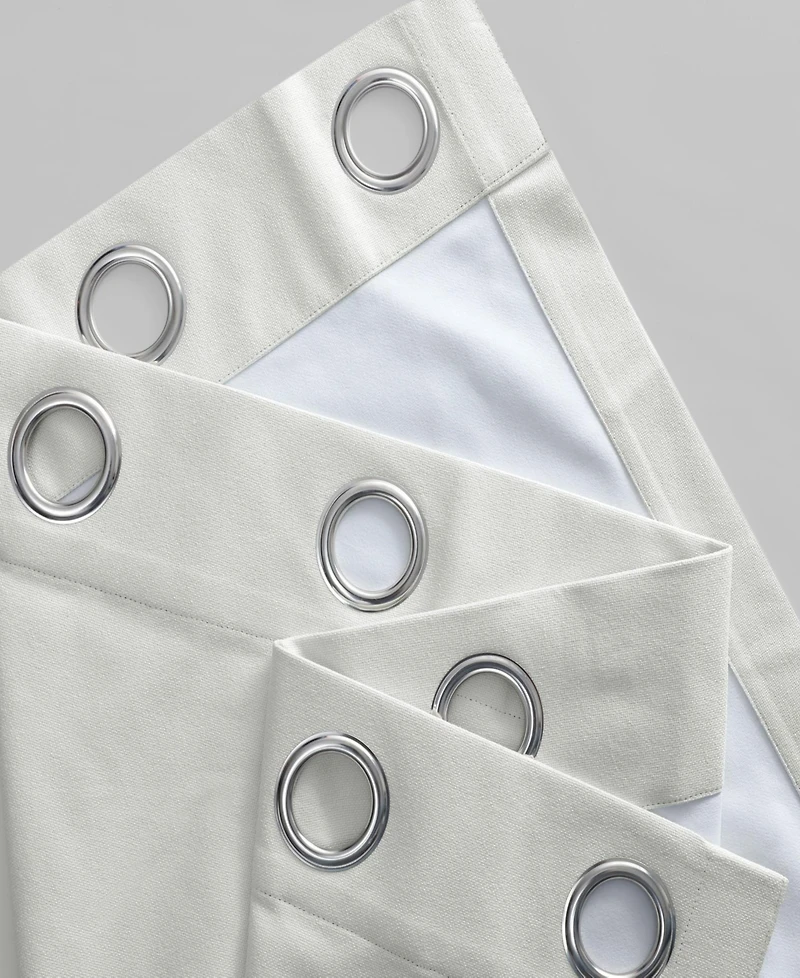 Half Price Drapes Starlight Off White Grommet Thermal Cross Linen Weave Blackout Curtain