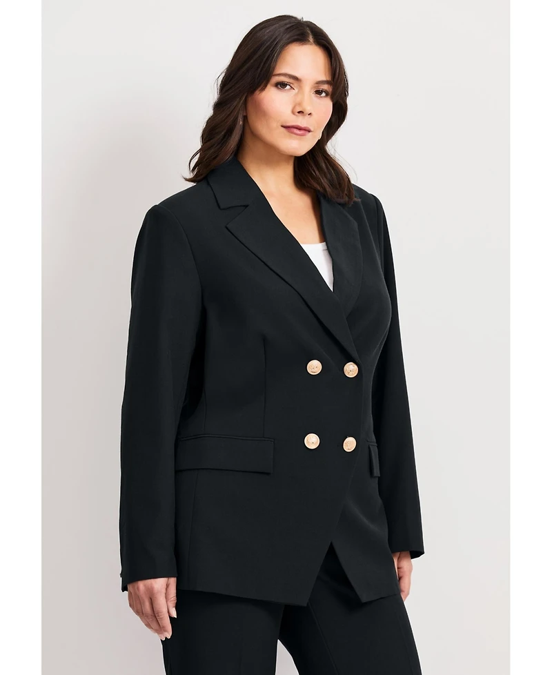 Avenue Women's Plus Cool Hand Double Breasted Blazer