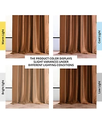 Half Price Drapes Copper Kettle Vintage Textured Faux Dupioni Silk Blackout Curtain