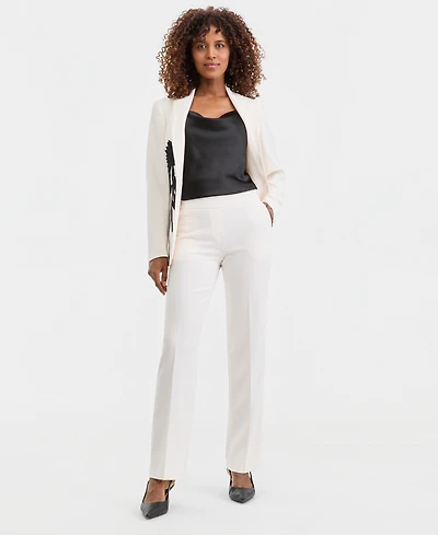 Anne Klein Women's Mid-Rise Pull-On Straight Pants