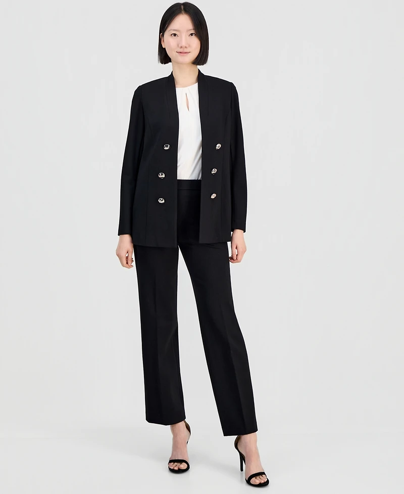 Anne Klein Women's Open-Front Stand Collar Blazer