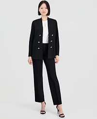 Anne Klein Women's Open-Front Stand Collar Blazer