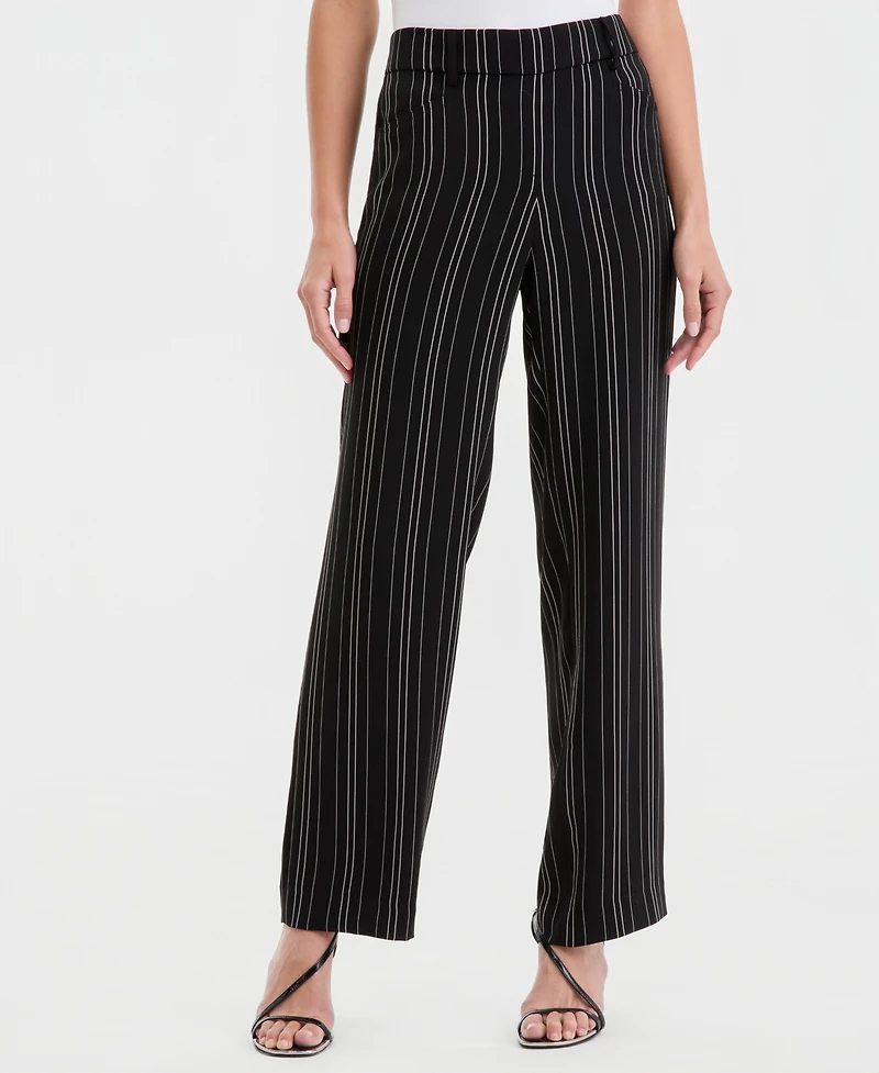 Anne Klein Women's Striped Pull-On Wide-Leg Pants