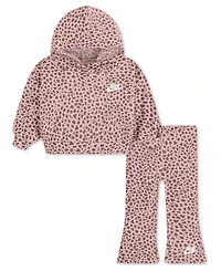 Nike Girls 2T-6X 2-Piece Animal Print Hoodie and Flared Pants Set