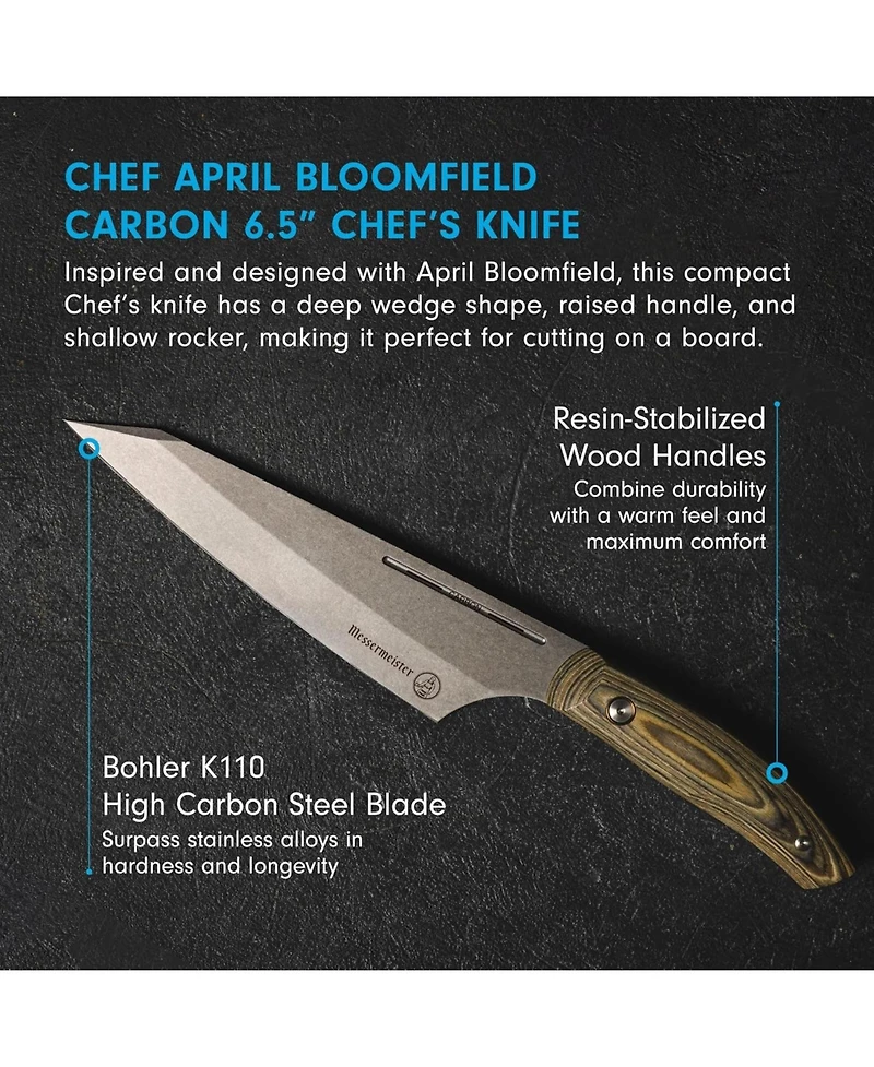Messermeister Carbon Chef April Bloomfield Chef's Knife - 6.5"