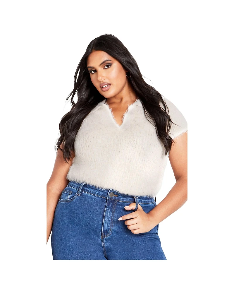 Avenue Women's Plus Cali Collar Sweater