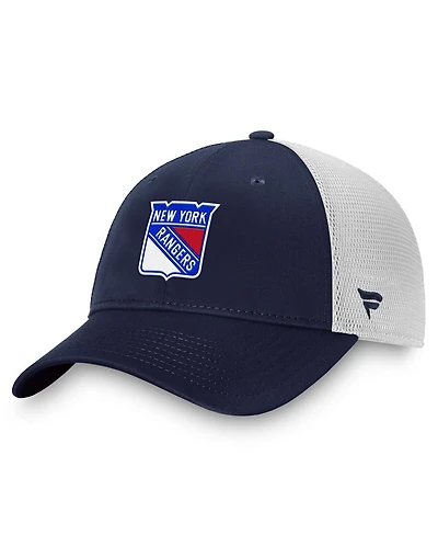 Fanatics Men's Blue/White New York Rangers Core Primary Logo Trucker Adjustable Hat