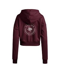 Adidas Women's Maroon Texas A&M Aggies Campus Queen Cropped Pullover Hoodie