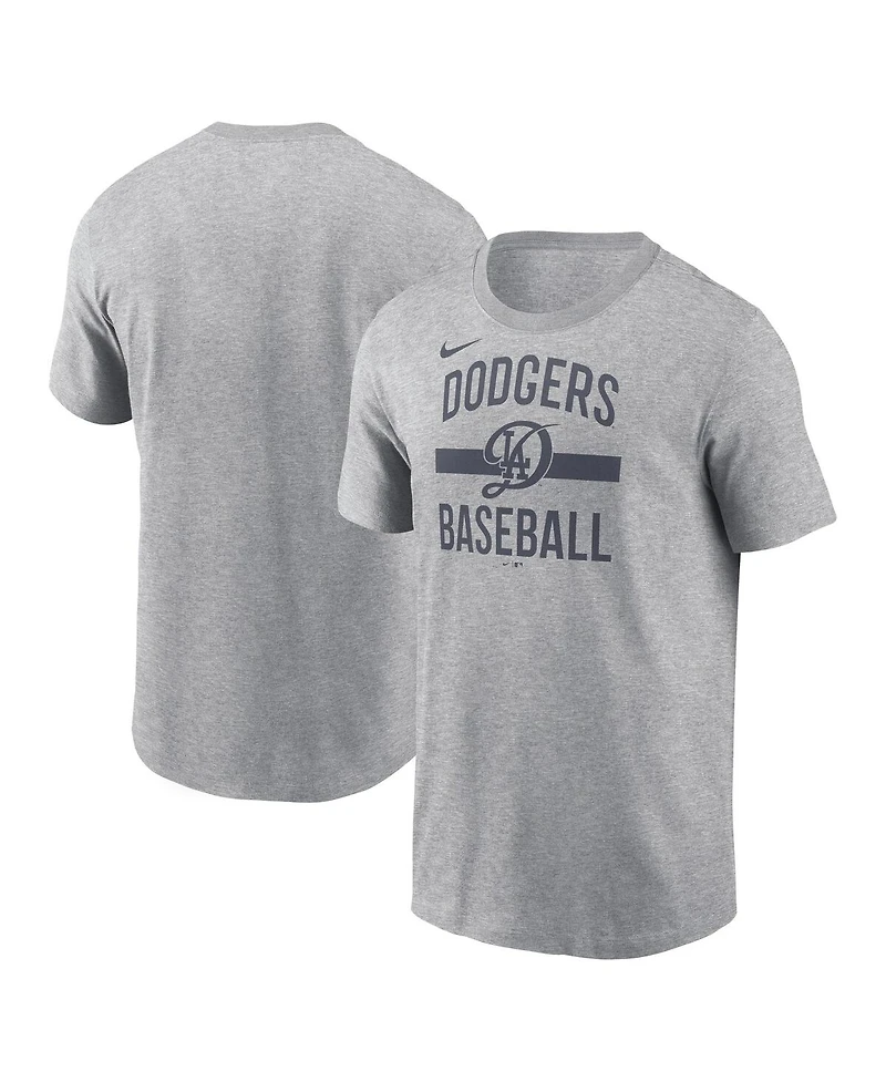 Nike Men's Heather Gray Los Angeles Dodgers City Connect Arched Team Phrase T-Shirt