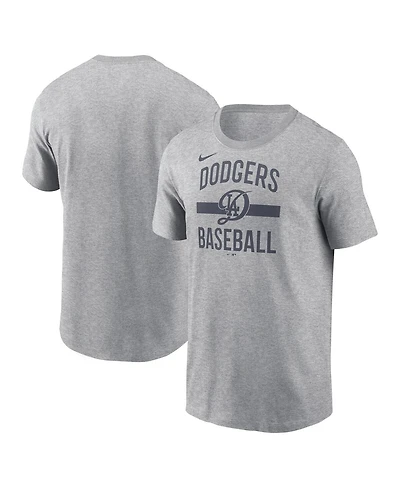 Nike Men's Heather Gray Los Angeles Dodgers City Connect Arched Team Phrase T-Shirt