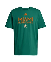 Adidas Men's Green Miami Hurricanes Locker Wordmark T-Shirt