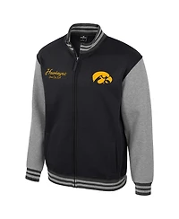 Colosseum Men's Black Iowa Hawkeyes Ambi-Turner Full-Zip Varsity Jacket
