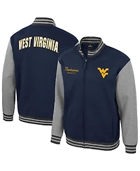 Colosseum Men's Navy West Virginia Mountaineers Ambi-Turner Full-Zip Varsity Jacket