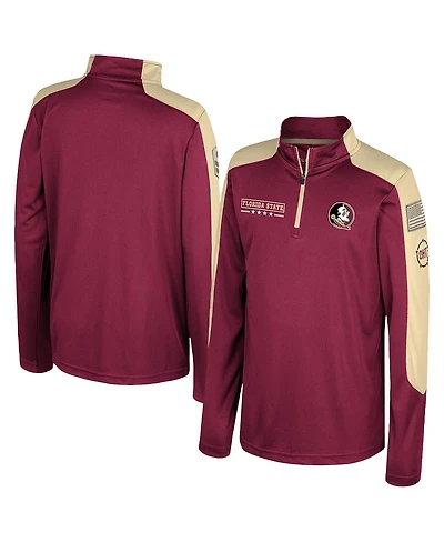 Colosseum Big Boys and Girls Garnet Florida State Seminoles Oht Military Appreciation Cyclone Quarter-Zip Windshirt
