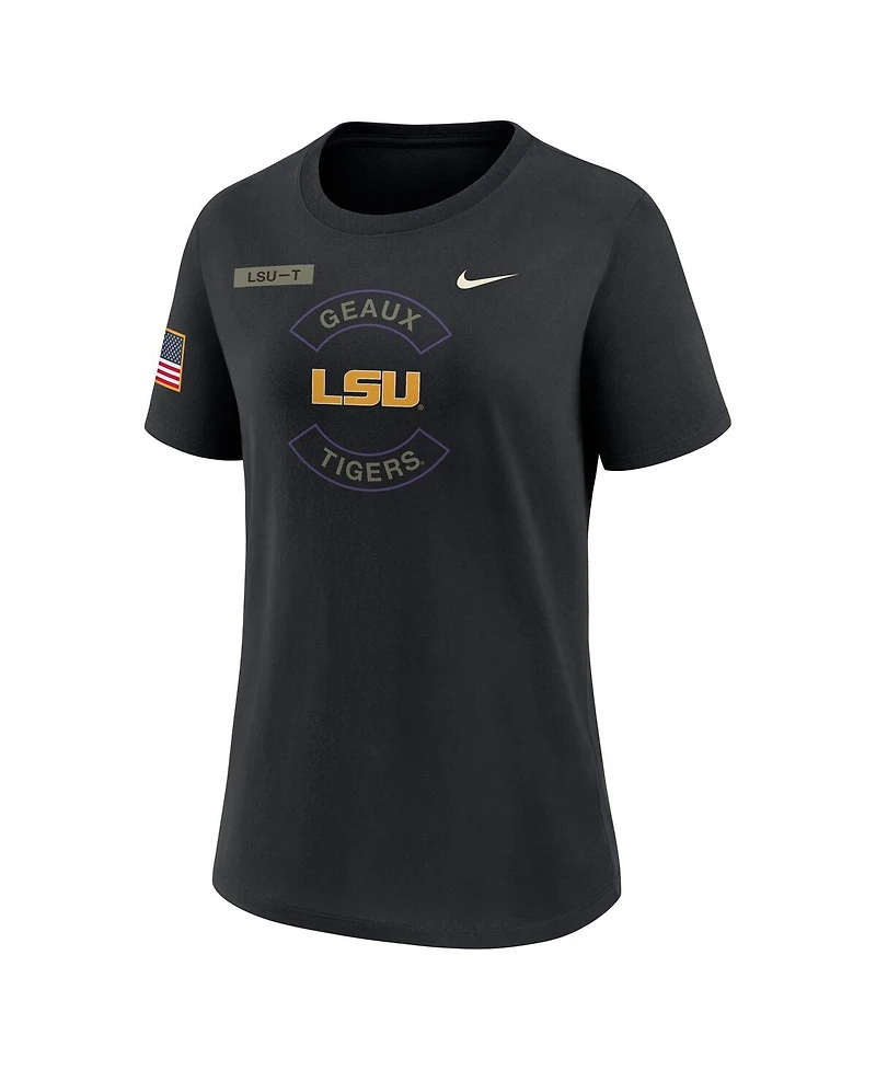 Nike Women's Black Lsu Tigers 2025 Military Appreciation Dri-fit T-Shirt