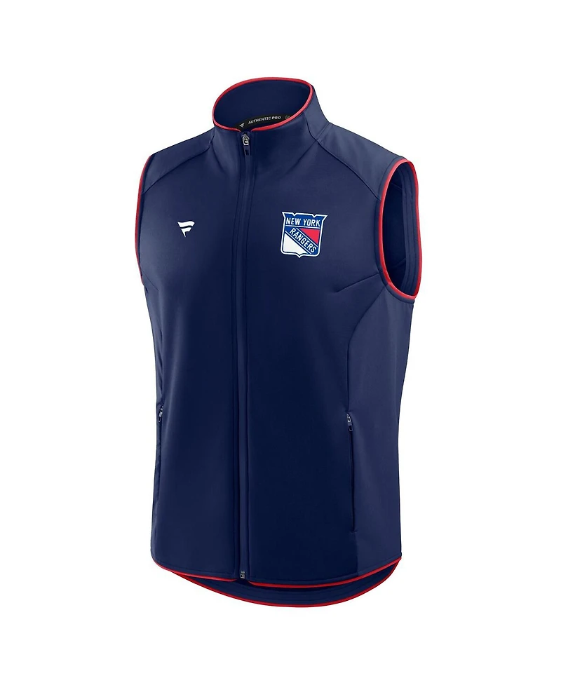Fanatics Men's Navy New York Rangers Authentic Pro Rink Full-Zip Vest