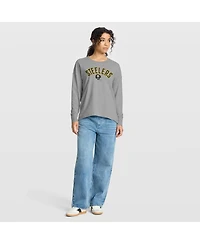 Fanatics Women's Heather Gray Pittsburgh Steelers Hometown Legacy Long Sleeve T-Shirt
