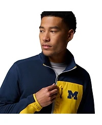 Columbia Men's Navy/Gray Michigan Wolverines Hike Omni-Wick Half-Zip Pullover Hoodie