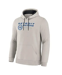 Fanatics Men's Off White Detroit Pistons Crossover Collection Blocked Shot Premium Pullover Hoodie